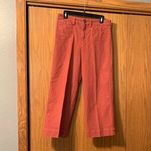 Banana Republic Orange Wide Leg Cropped Pants, Sz 6